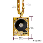 Collana DJ con grammofono effetto diamante – immagine 4