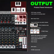 Mixer Audio X1 con 4/6/8/10 Canali e 99 Effetti DSP – immagine 5