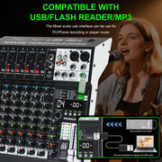 Mixer Audio X1 con 4/6/8/10 Canali e 99 Effetti DSP – immagine 6