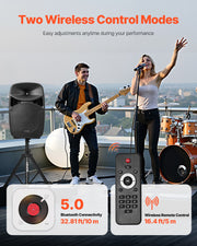 2 X 15 in diffusori portatile PA sistema 2000w mixer BLUETOOTH mic per DJ festa - foto prodotto 3