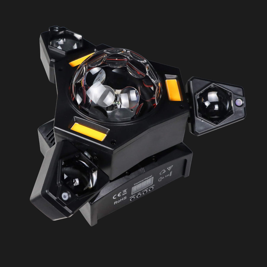 DJ Lights for Party | 3-Arm Disco Ball Laser Light with RGB Beams & DMX Control